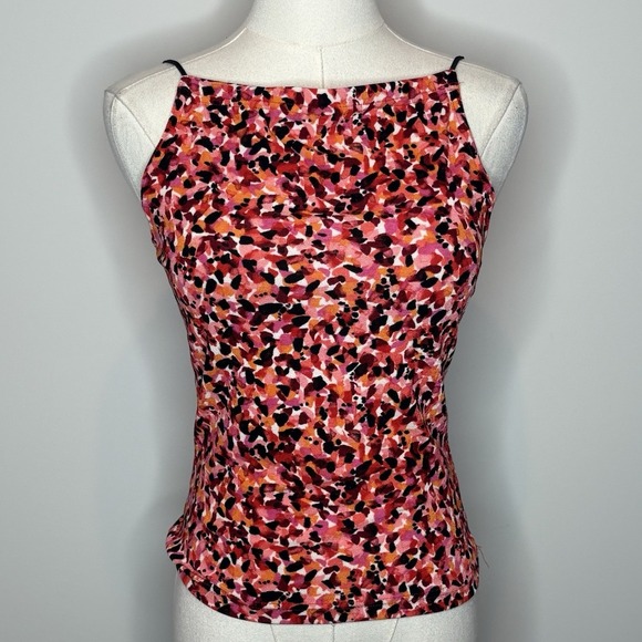 Vintage A. Byer California Womens Tank Top Medium Pink Orange Abstract Y2K - Picture 1 of 8